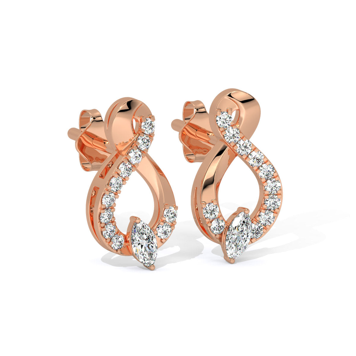 Florencia Curve Sparkling Diamond Drops