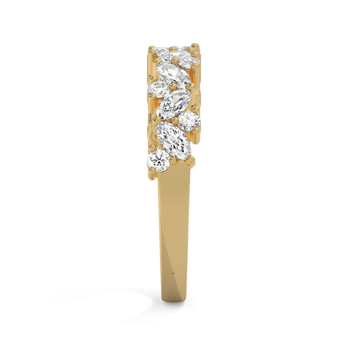 Contour Asymmetrical Diamond Ring