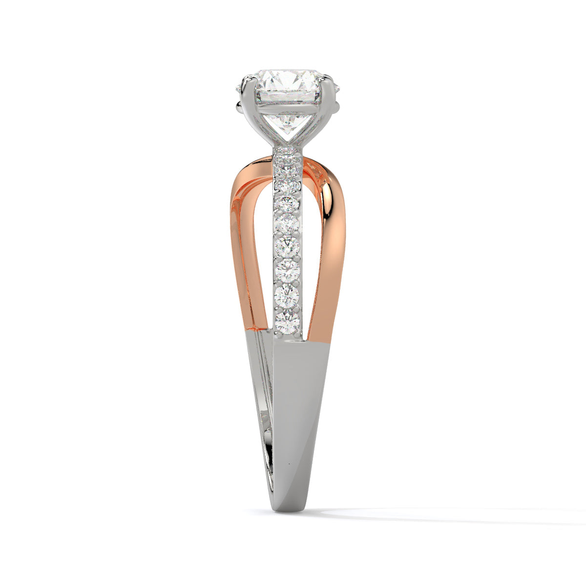 Graceful Harmony Dual-Tone Diamond Ring