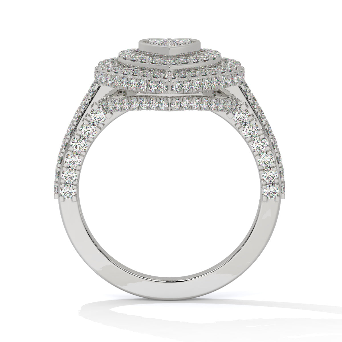 Triple Heart Diamond Ring