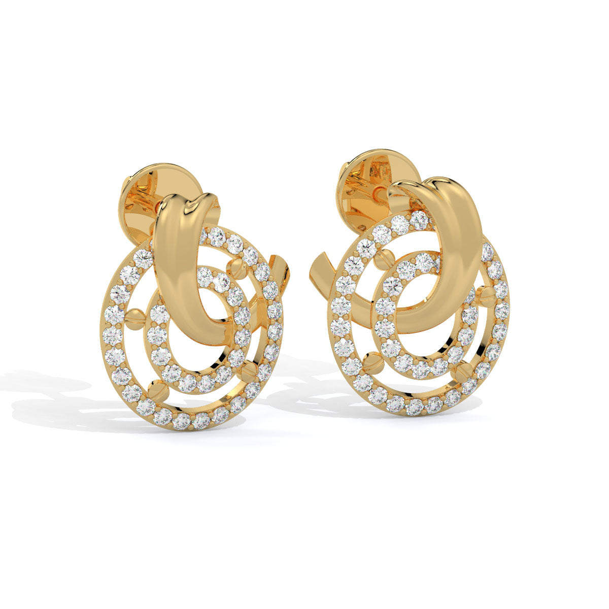 Whirling Grace Diamond Studs
