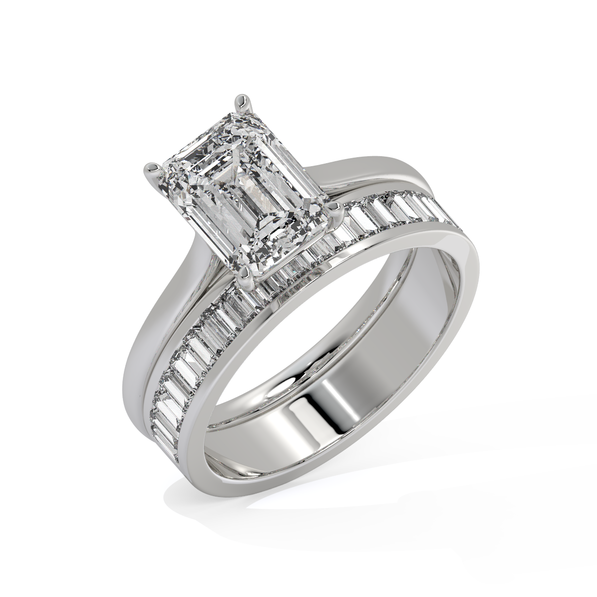 Royale Pathway Emerald-Cut Bypass Ring