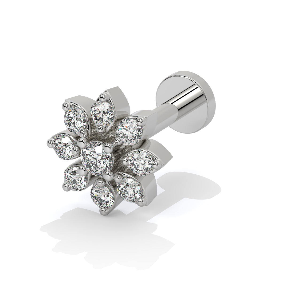 Floral Bloom Diamond Nose Pin