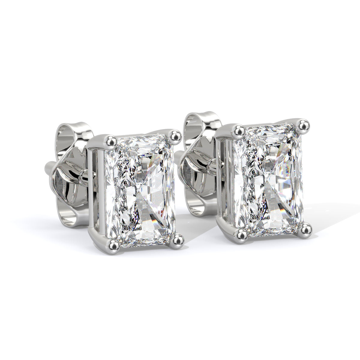 Radiant-Cut Diamond Studs