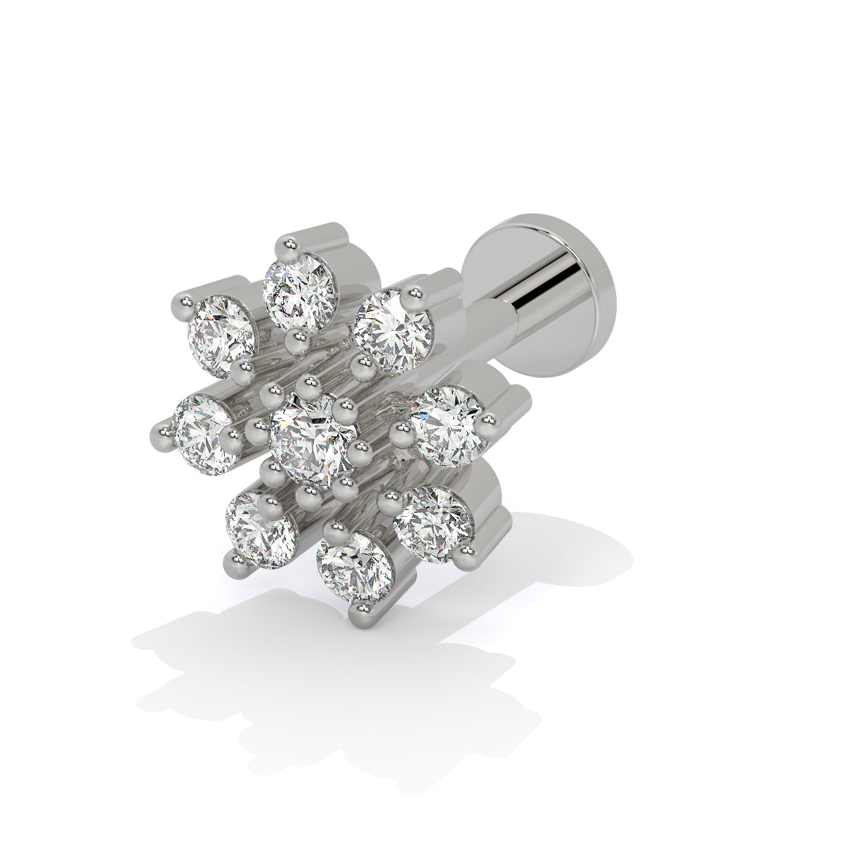 Snowflake Sparkle Diamond Nose Pin