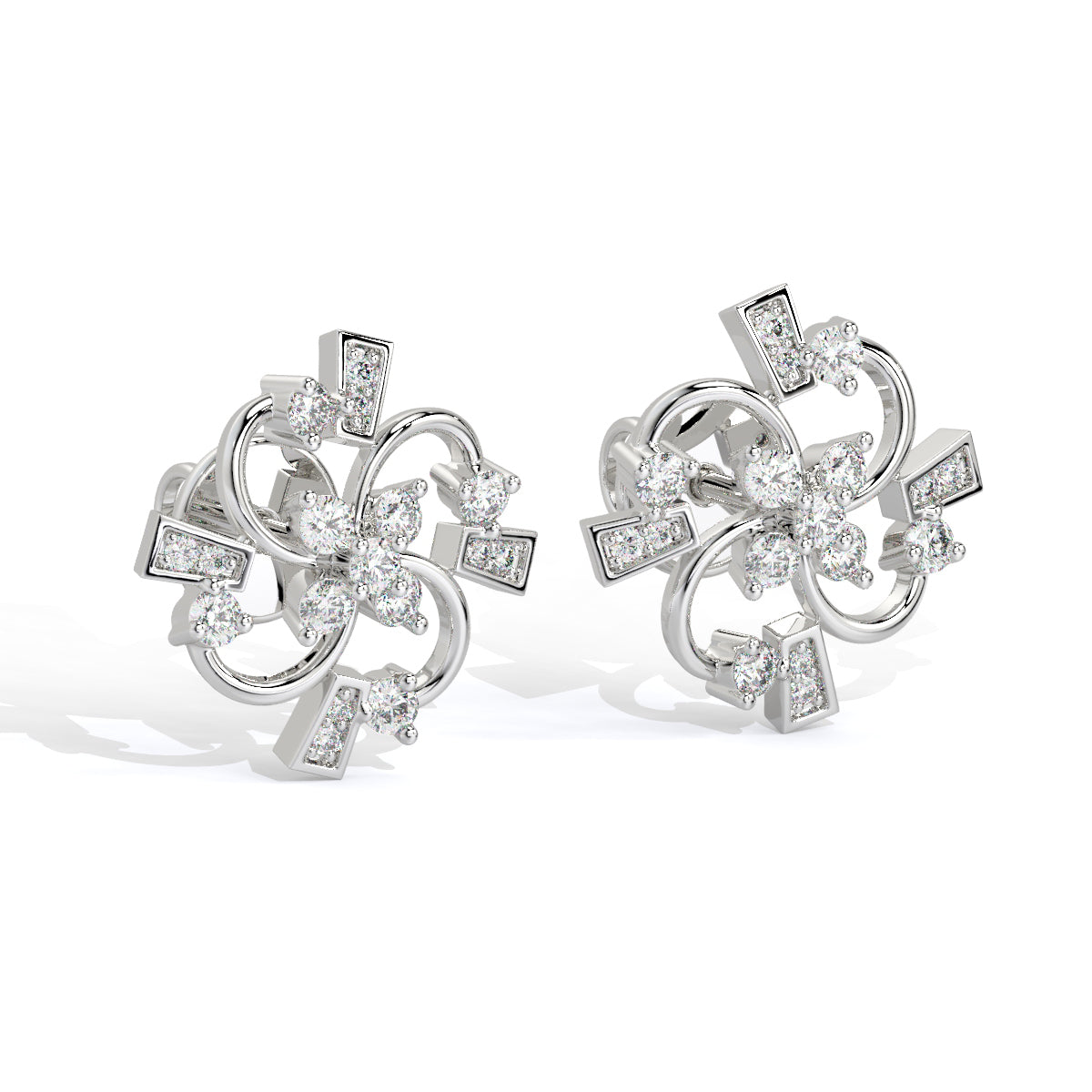Twirl Bloom Diamond Studs