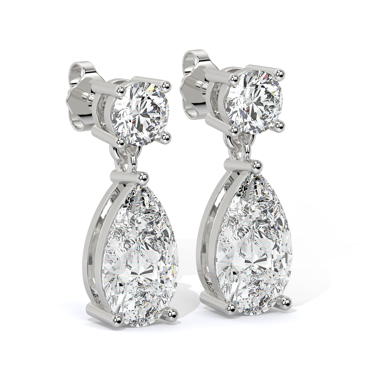 Elegant Pear-Cut Diamond Drops
