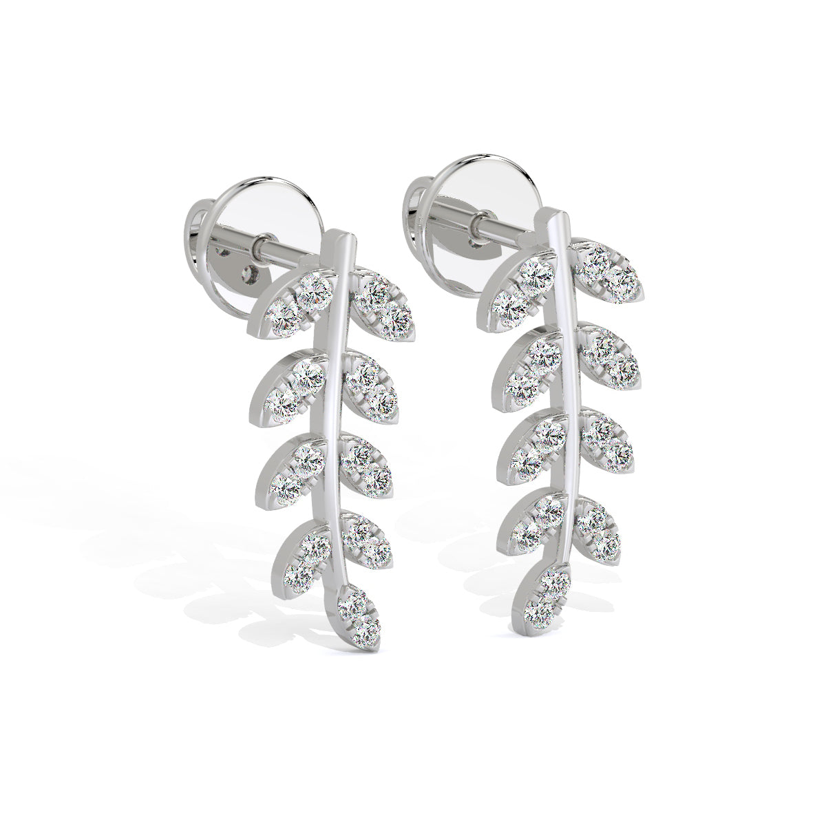Leaf Diamond Ear Climbers