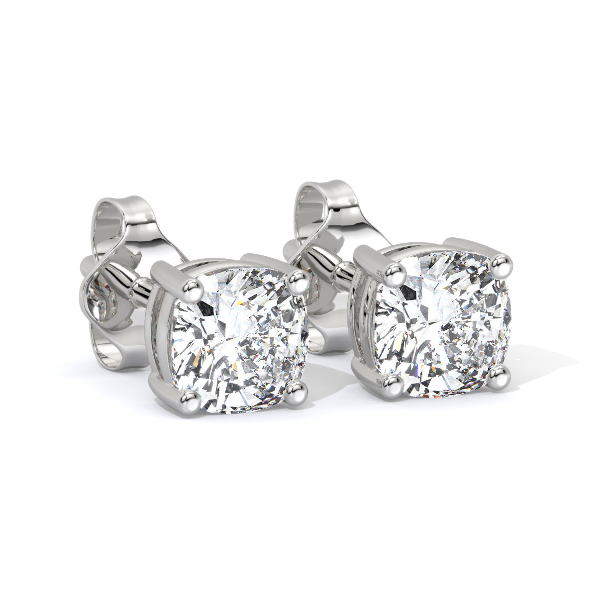 Cushion-Cut Diamond Studs