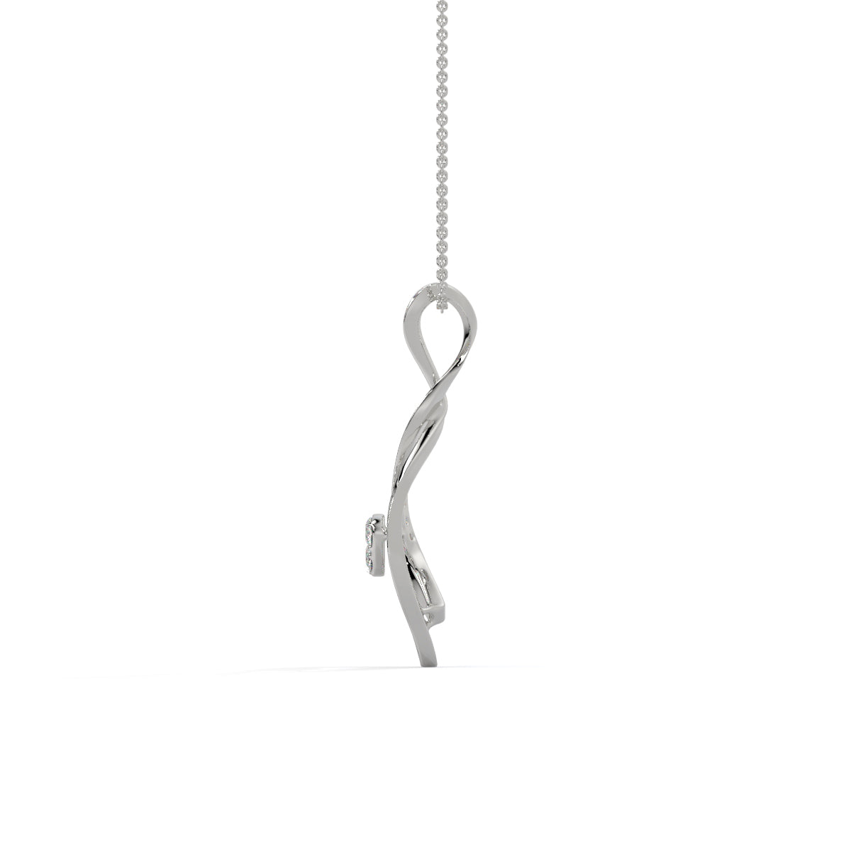 Fluid Motion Heart Diamond Pendant