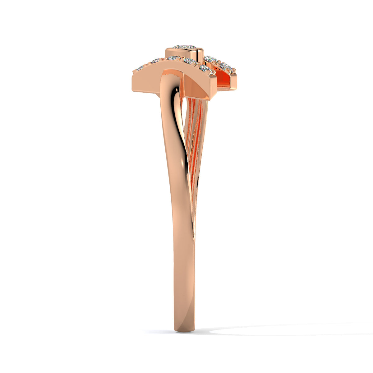 Gleam Hinge Modern Art Diamond Ring