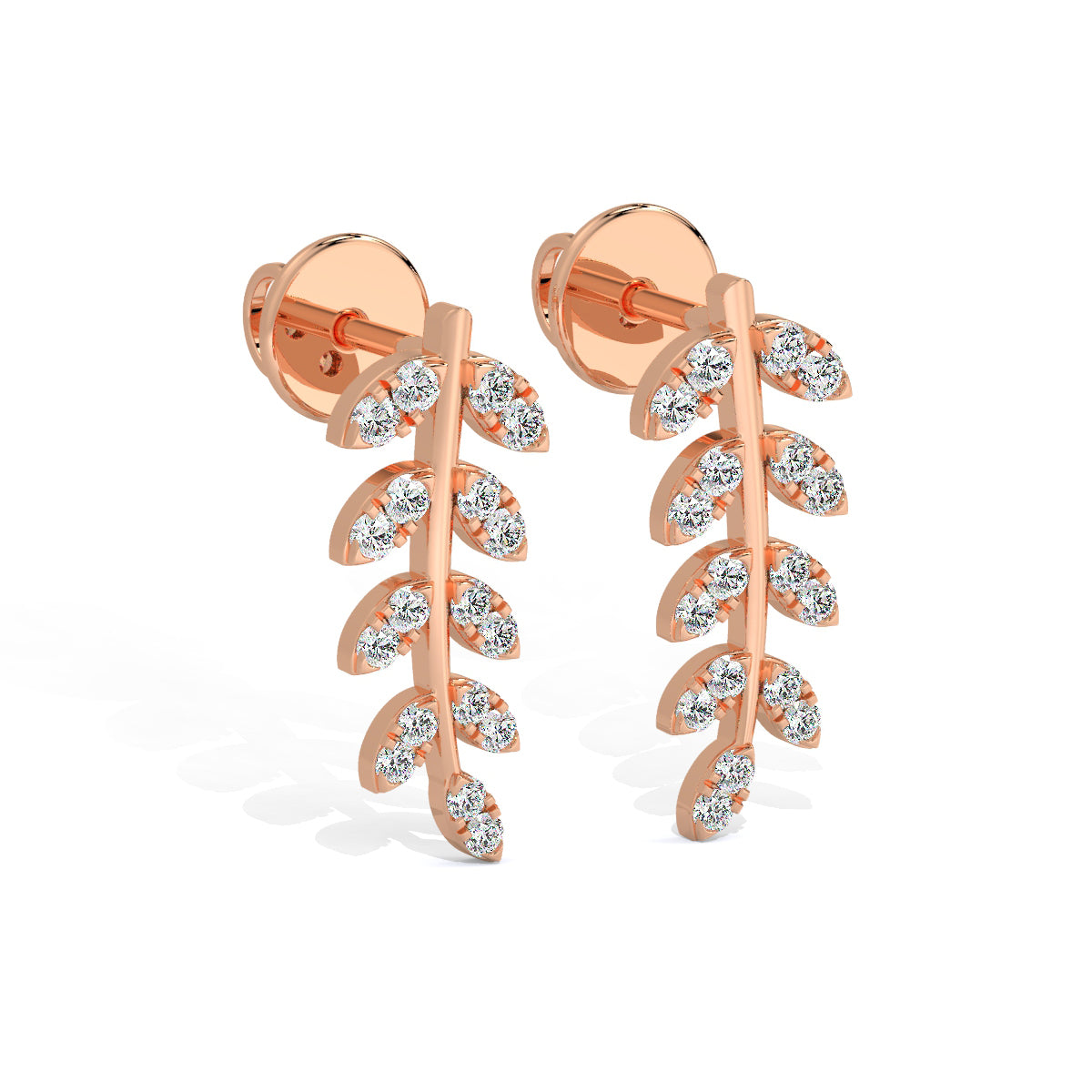Leaf Diamond Ear Climbers