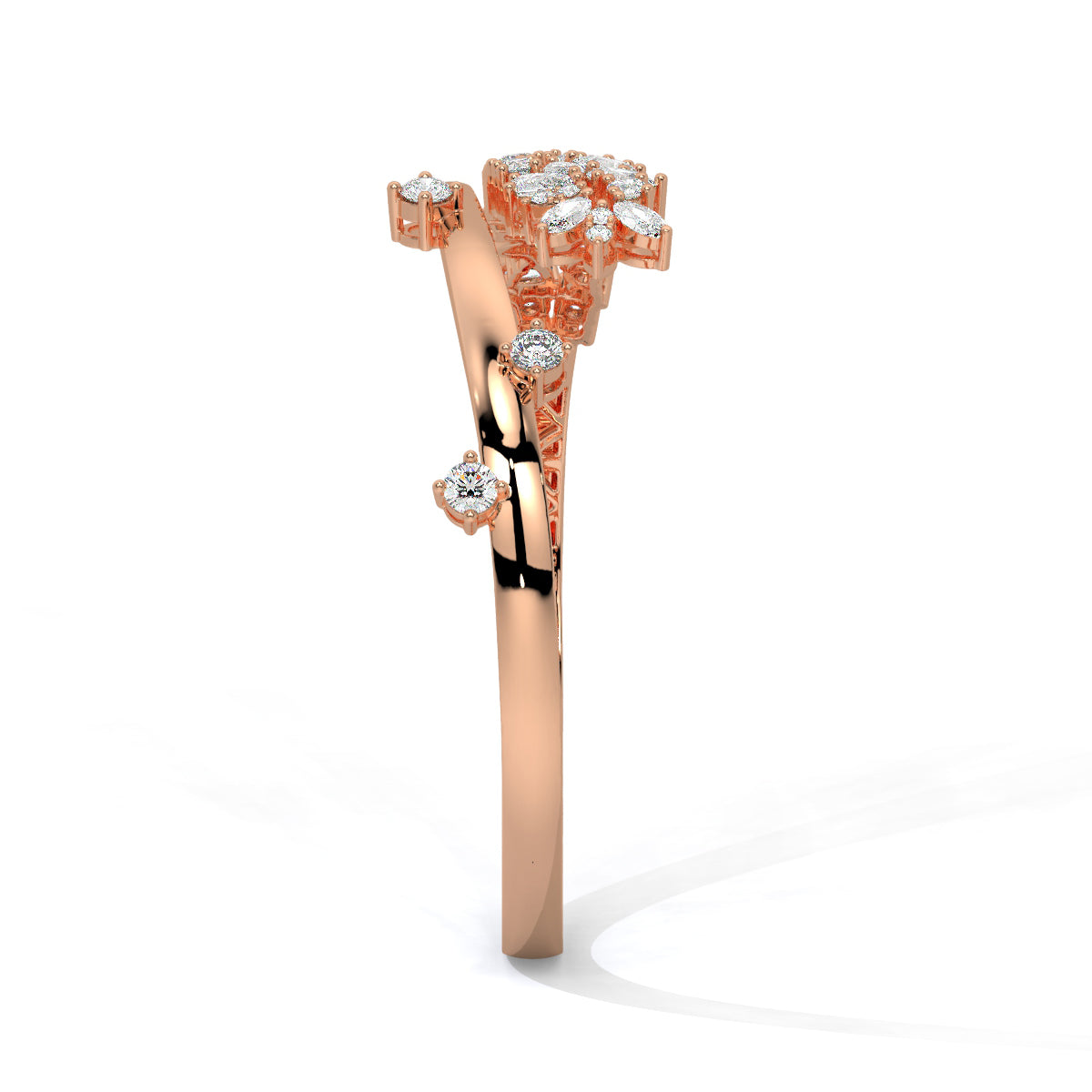 Gilded Blossom Diamond Vine Bangle