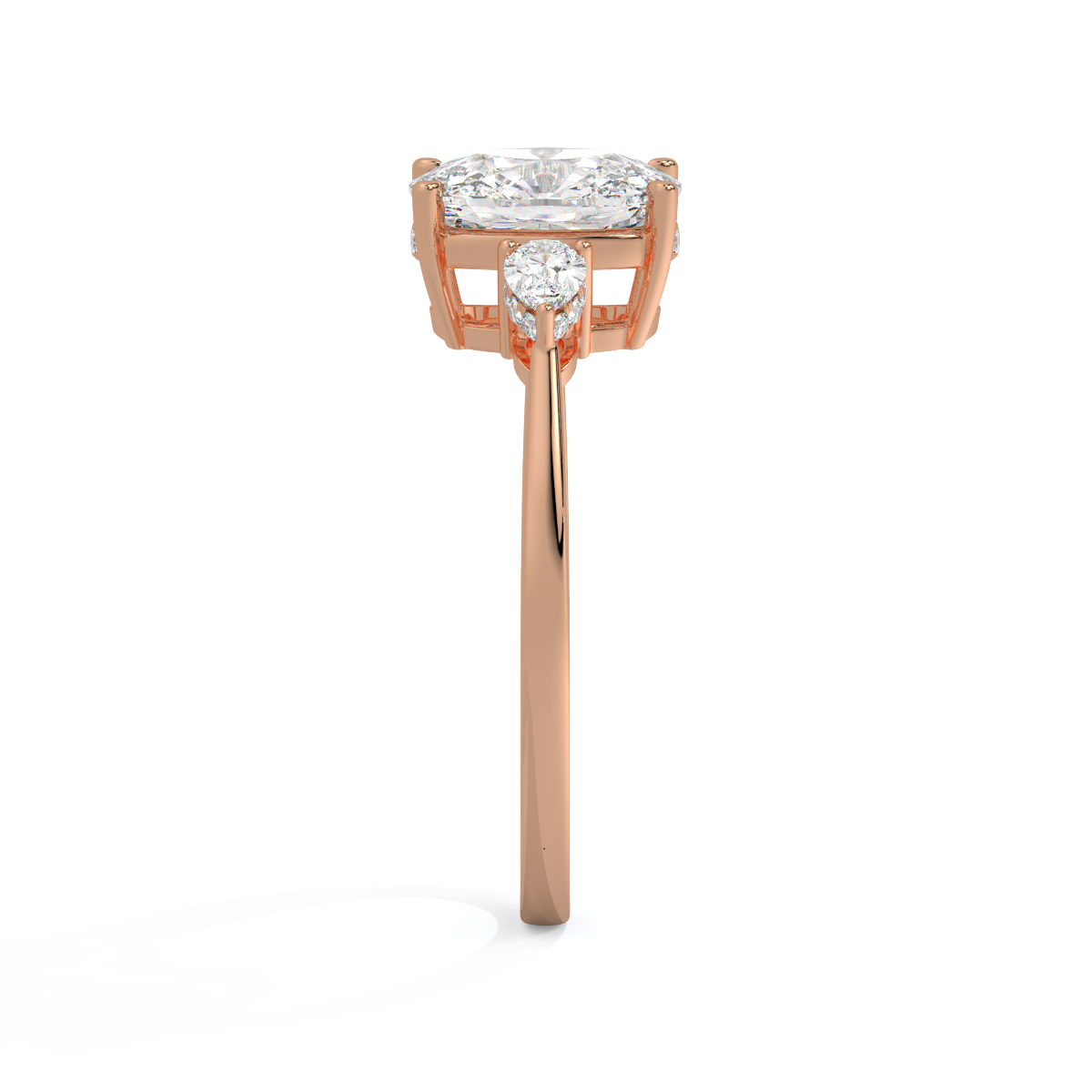 Cushion-Cut Three-Stone Ring