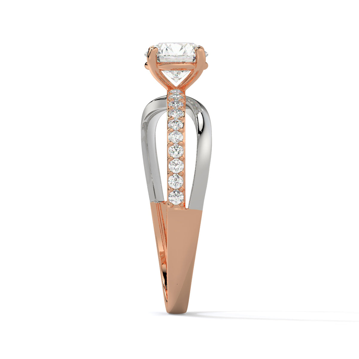 Graceful Harmony Dual-Tone Diamond Ring