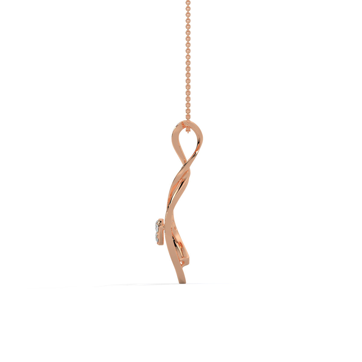 Fluid Motion Heart Diamond Pendant