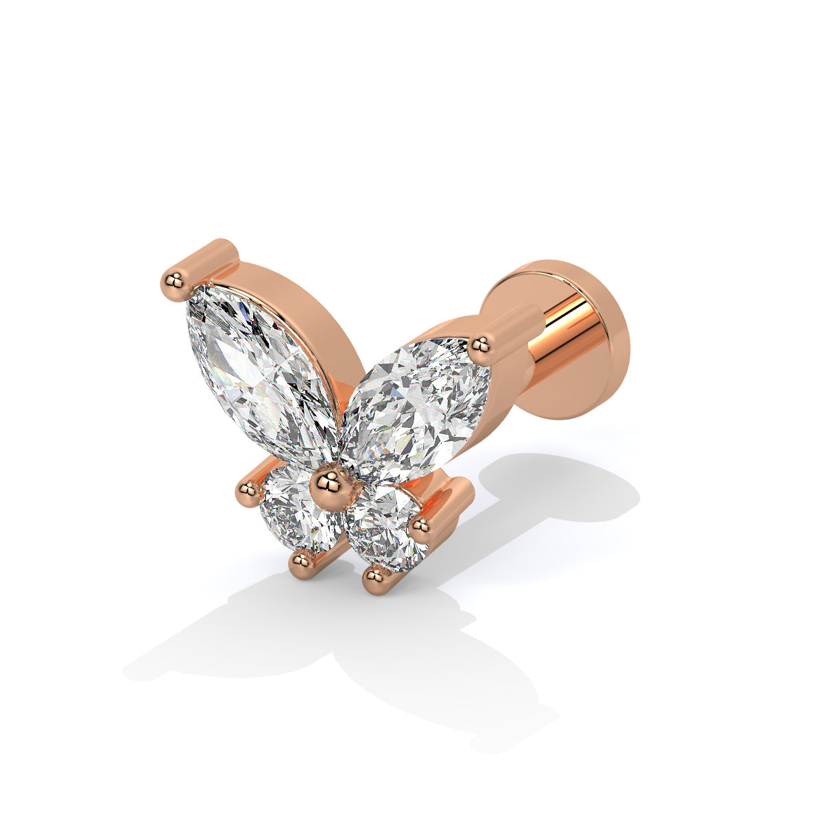 Butterfly Bliss Diamond Nose Pin