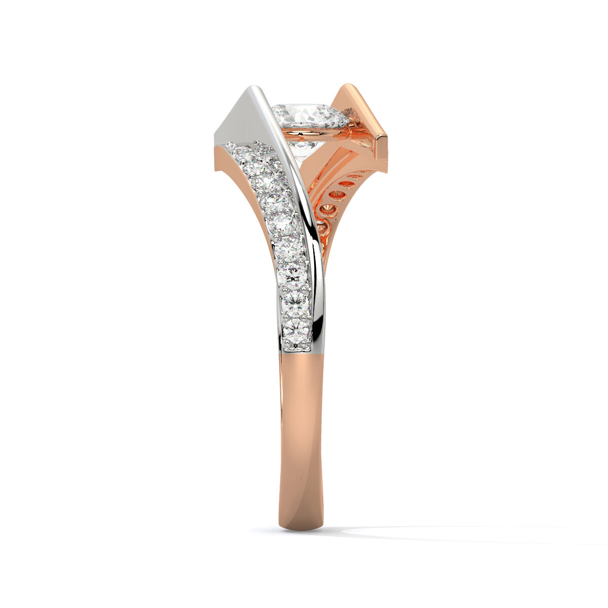 Eternal Embrace – Dual-Tone Diamond Ring