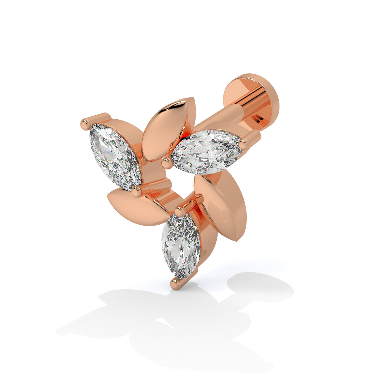 Dewdrop Blossom Diamond Nose Pin