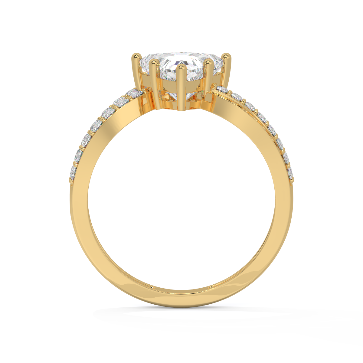 Lotus-Cut Diamond Ring