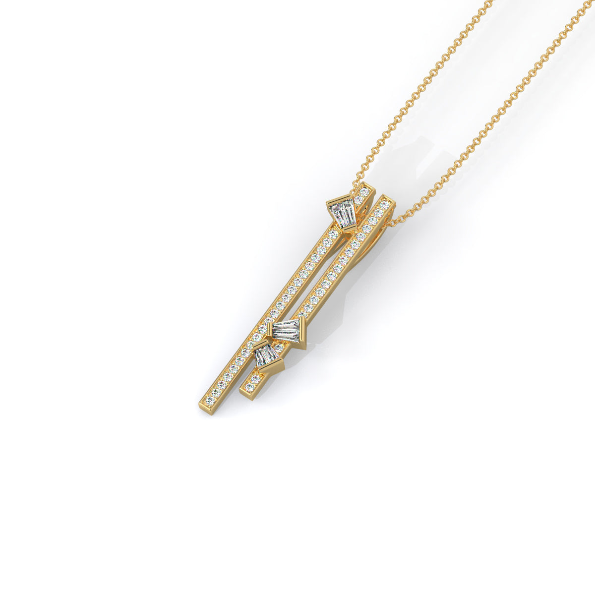Modern Geometric Diamond Pendant