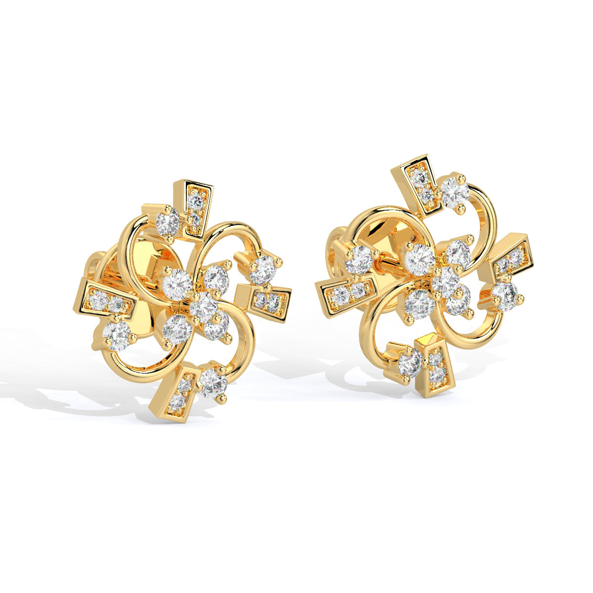 Twirl Bloom Diamond Studs