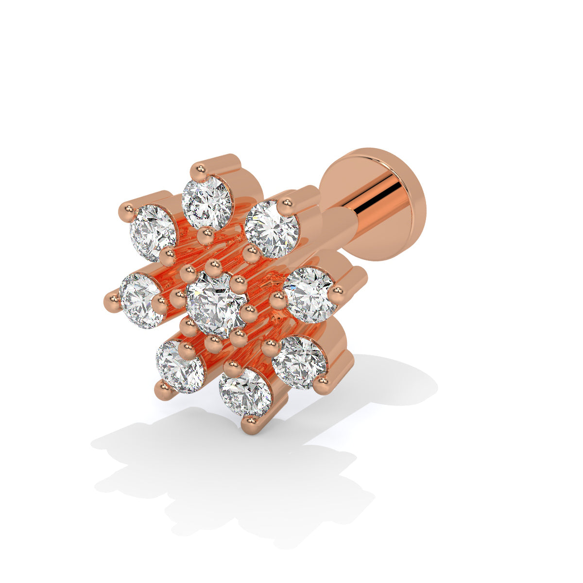 Snowflake Sparkle Diamond Nose Pin