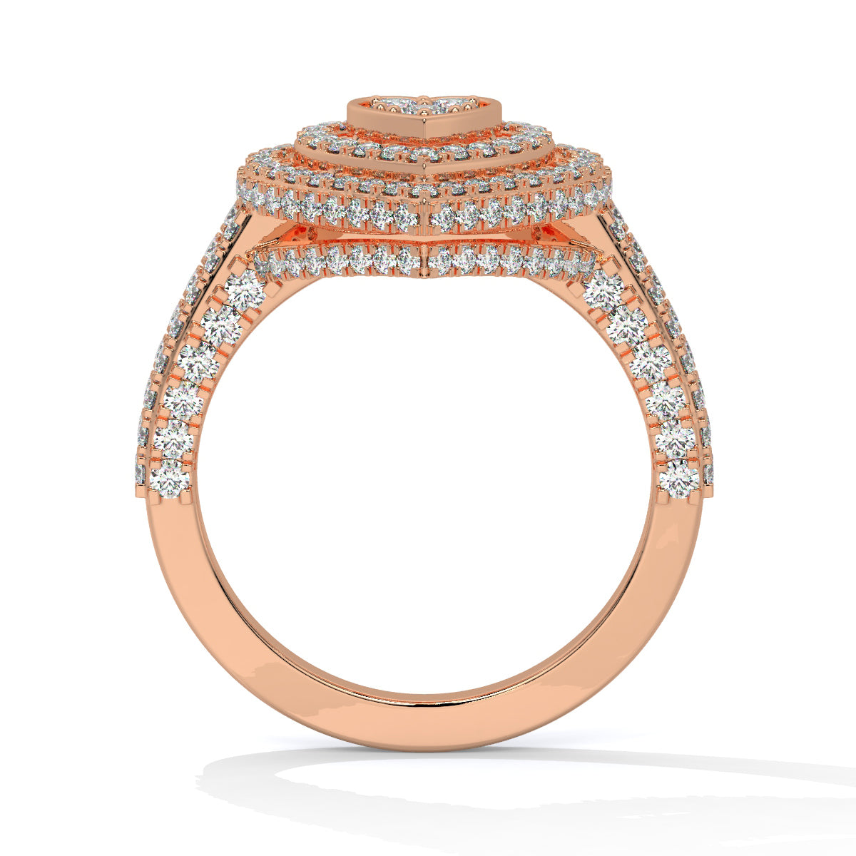 Triple Heart Diamond Ring