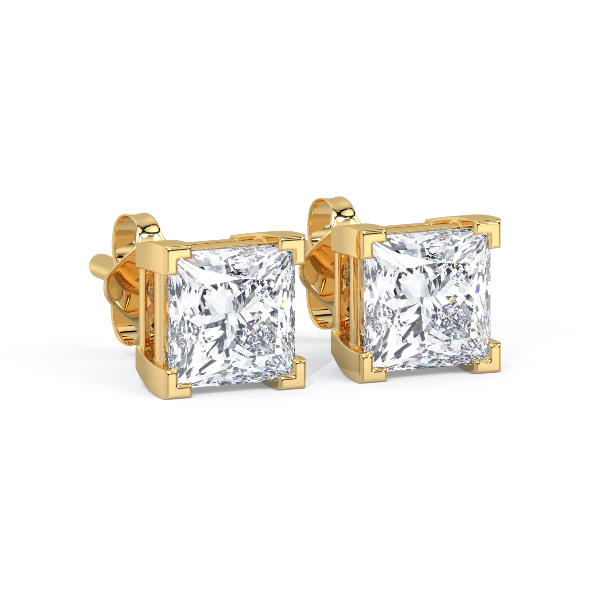 Princess-Cut Diamond Studs