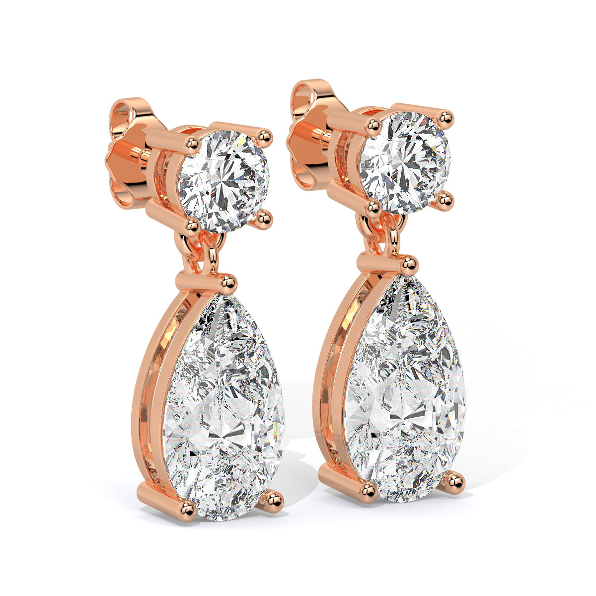 Elegant Pear-Cut Diamond Drops