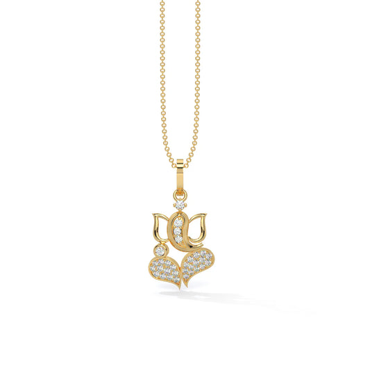Blessed Lord Ganesha Diamond Pendant
