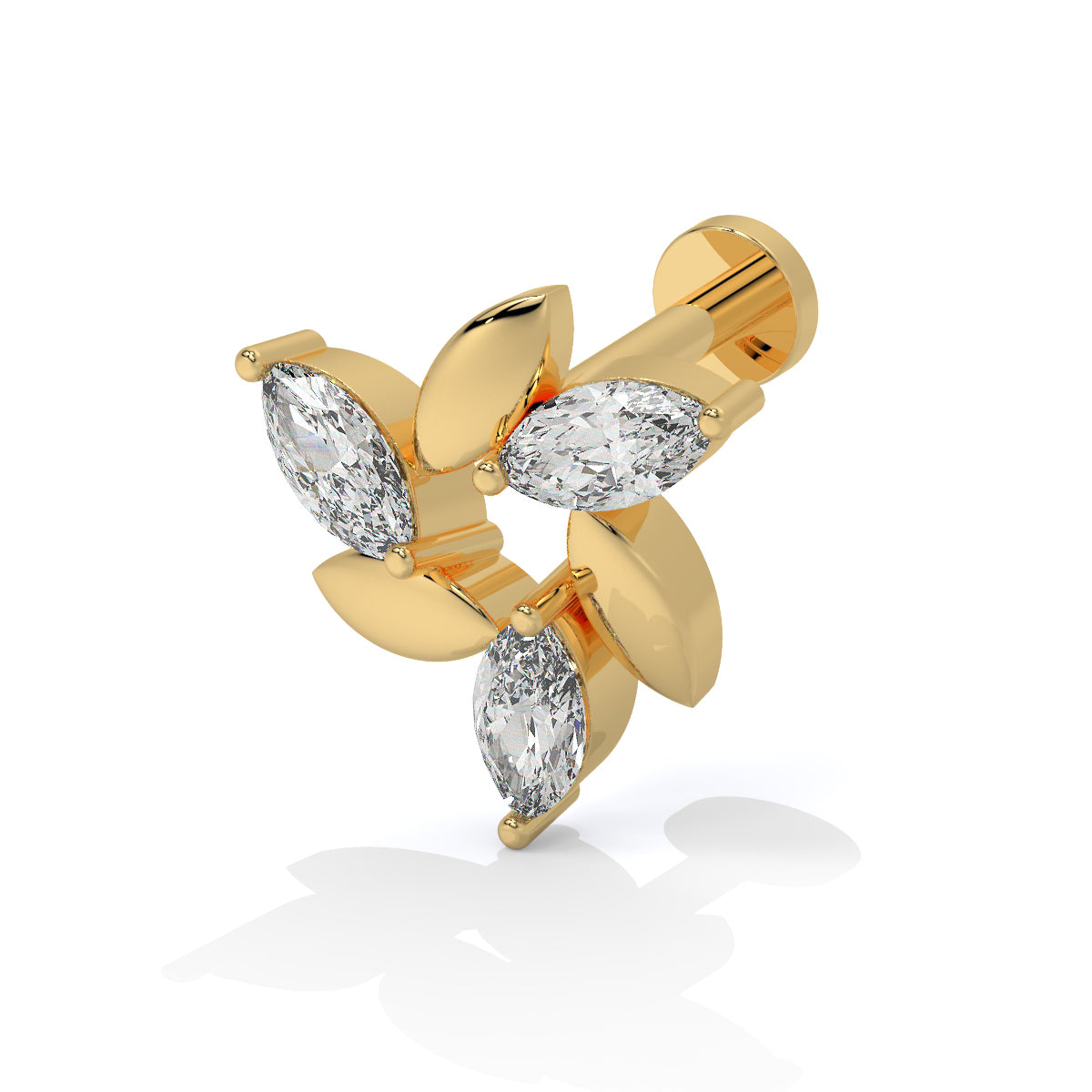 Dewdrop Blossom Diamond Nose Pin