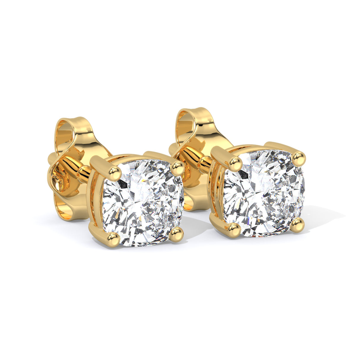 Cushion-Cut Diamond Studs
