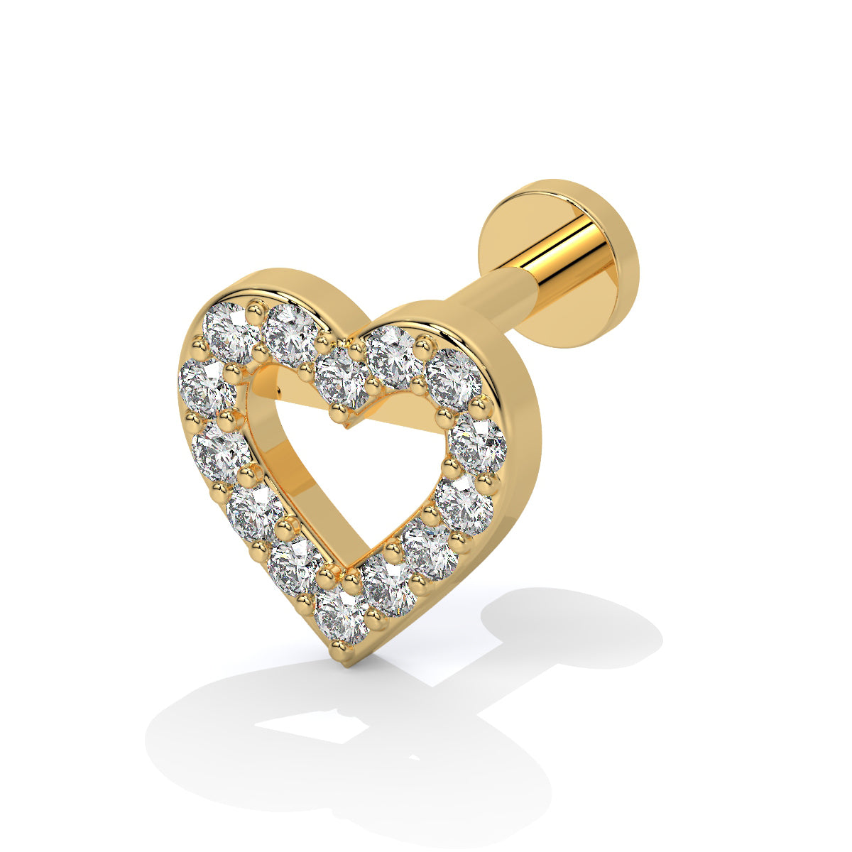 Eternal Love Diamond Heart Nose Pin