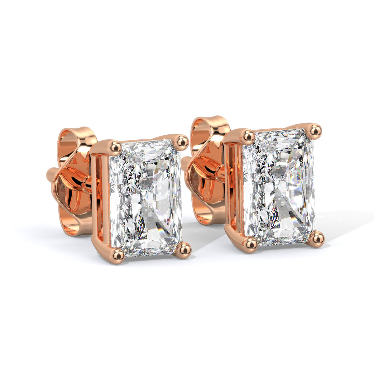 Radiant-Cut Diamond Studs