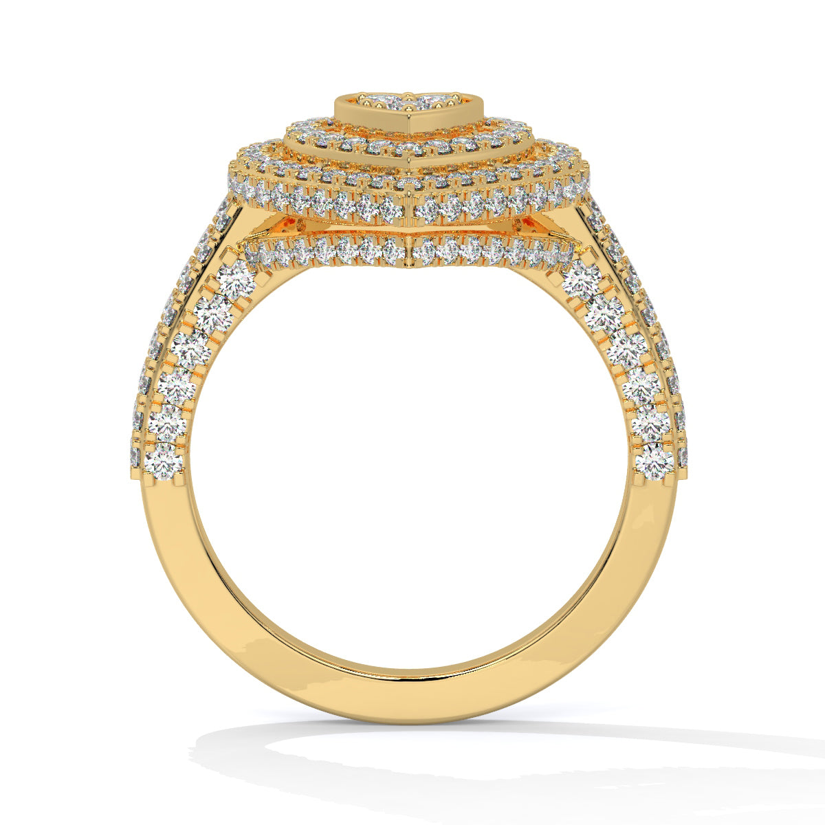 Triple Heart Diamond Ring