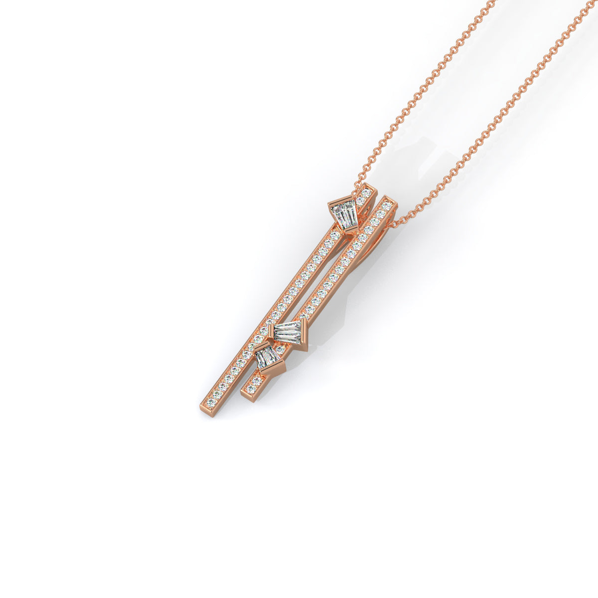 Modern Geometric Diamond Pendant