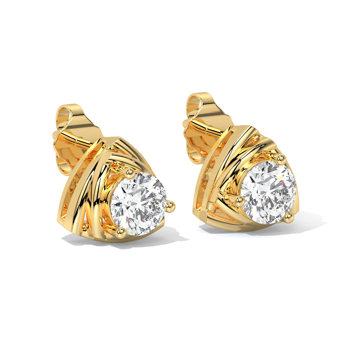 Triangle-Cut Diamond Studs
