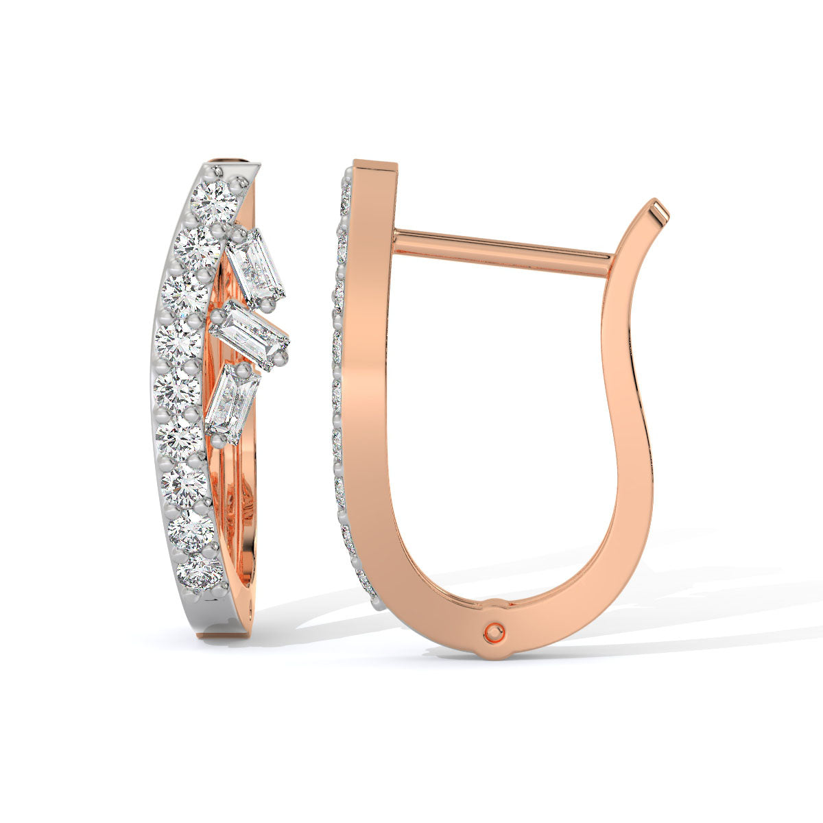 Elegant Curve Diamond Hoops