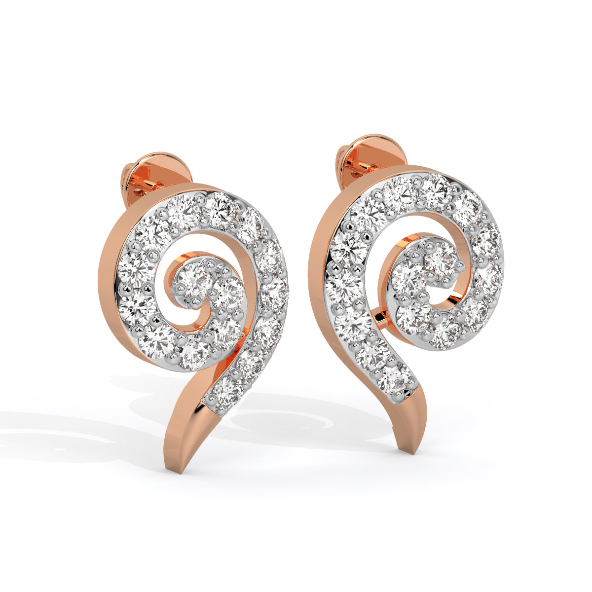 Spiral Gleam Diamond Studs