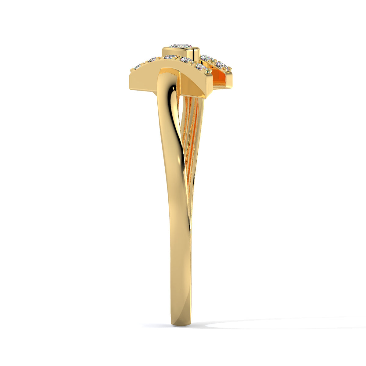 Gleam Hinge Modern Art Diamond Ring