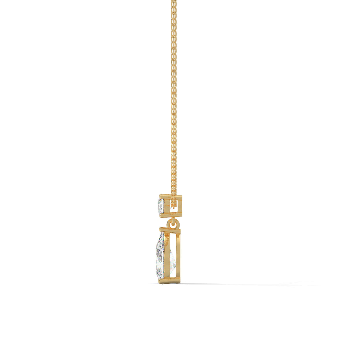 Pear-Cut Diamond Drop Pendant