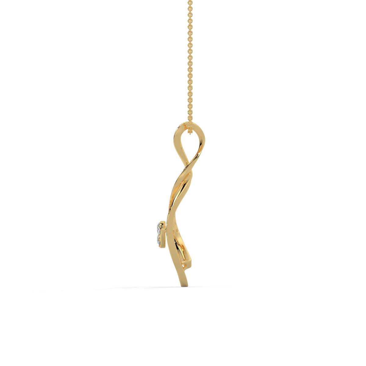 Fluid Motion Heart Diamond Pendant