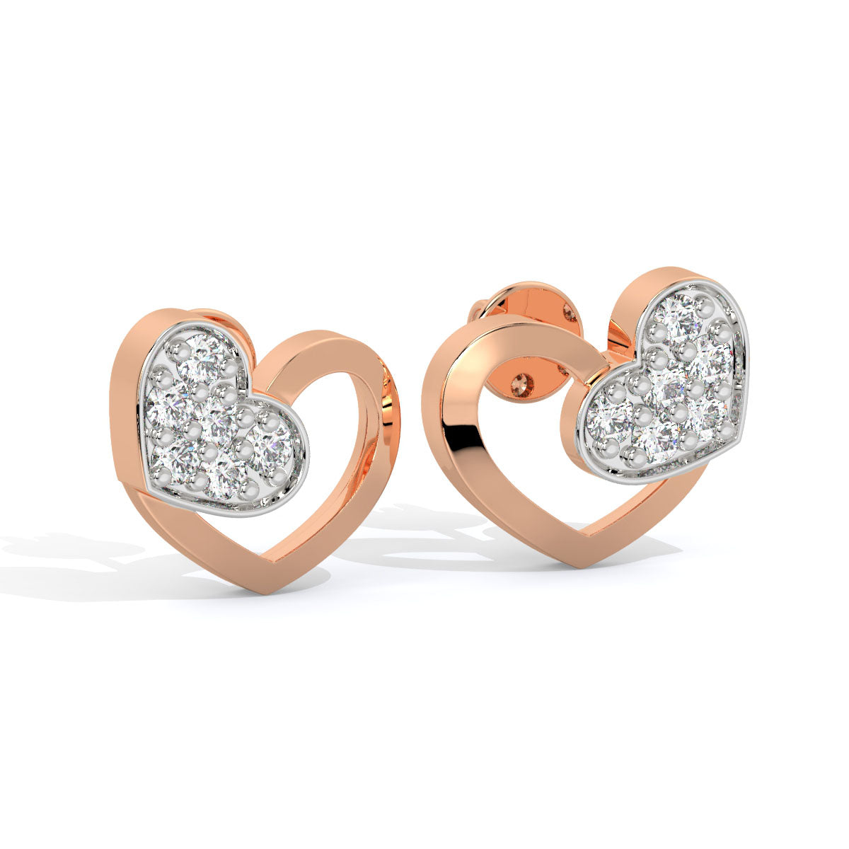 Heartbeat Dual-Tone Diamond Studs