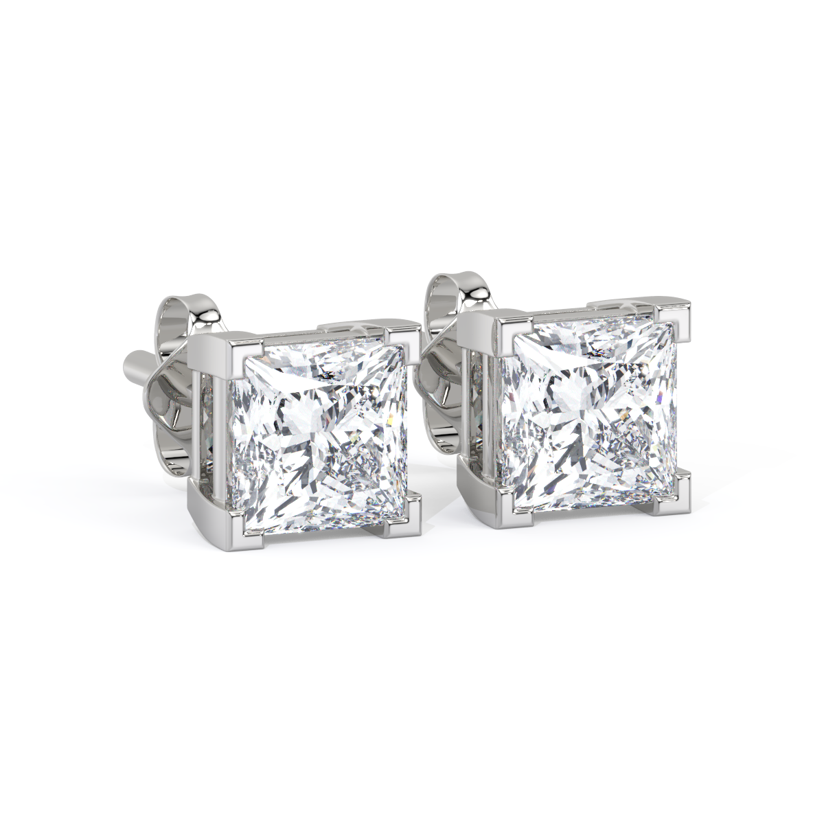 Princess-Cut Diamond Studs