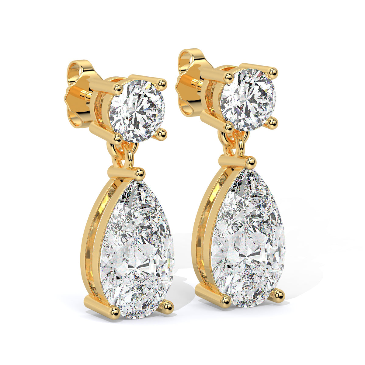 Elegant Pear-Cut Diamond Drops