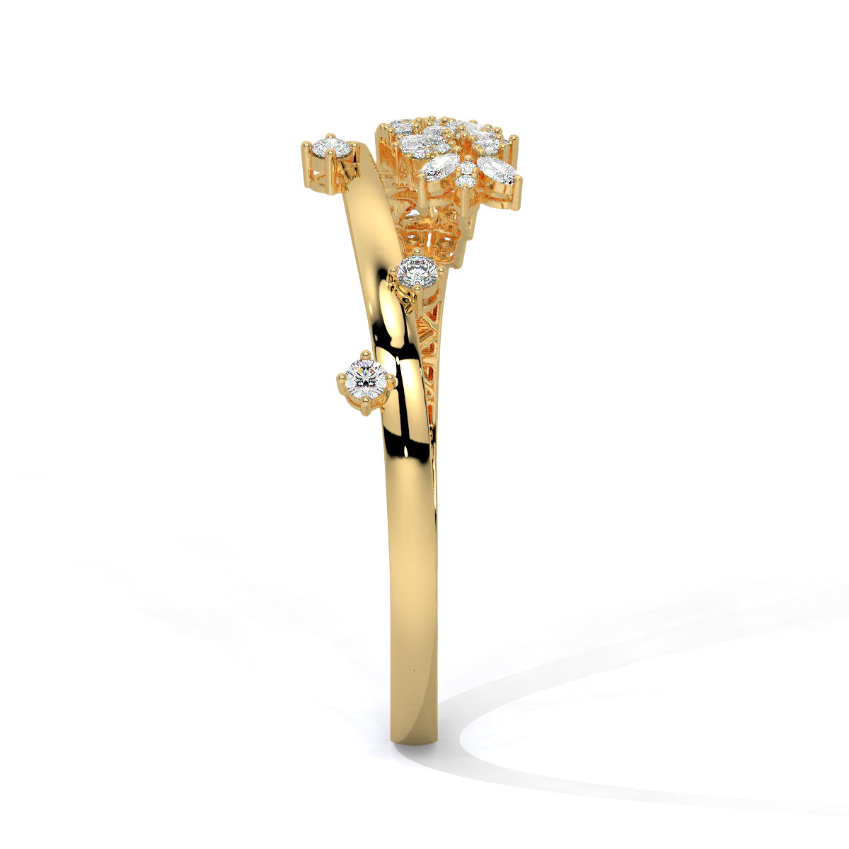 Gilded Blossom Diamond Vine Bangle