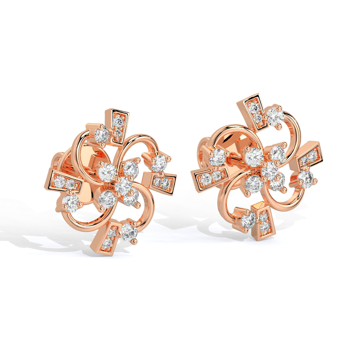 Twirl Bloom Diamond Studs
