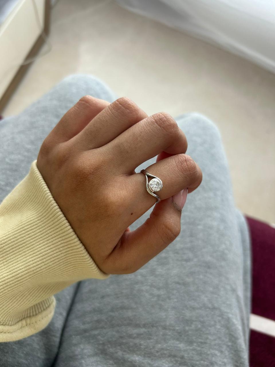 Sleek Solitaire Diamond Ring