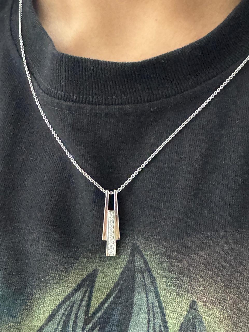 Sleek Elegance Diamond Bar Pendant